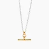 Gold T-bar On Silver Belcher Chain