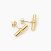Gold T-Bar Stud Earrings