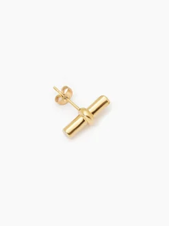 Gold T-Bar Stud Earrings