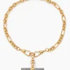 Grey Enamelled Giant Gold T-bar on Watch Clipt Necklace