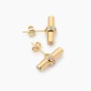Jewelled Gold T-Bar Stud Earrings