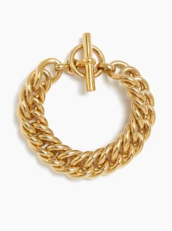 Large Gold Curb Chain Bracelet