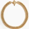 Large Gold Curb Chain Necklace