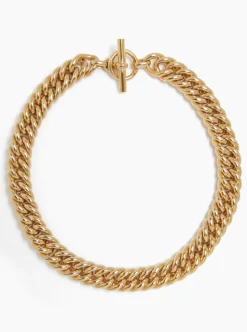 Large Gold Curb Chain Necklace