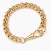 Large Gold Curb Clipt Bracelet