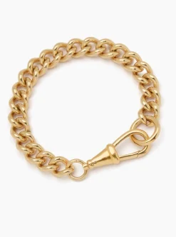 Large Gold Curb Clipt Bracelet