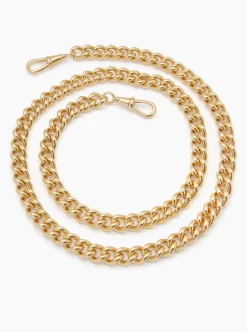 Large Gold Curb Clipt Necklace