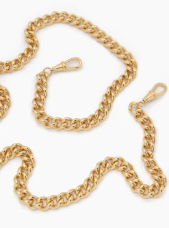 Large Gold Curb Clipt Necklace