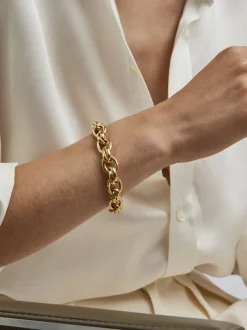 Large Gold Double Linked Bracelet