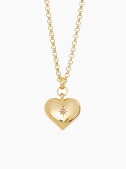 Large Gold Heart on Chunky Belcher Chain