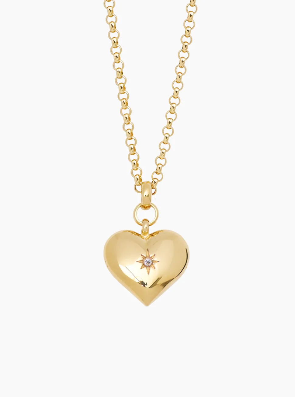 Large Gold Heart on Chunky Belcher Chain