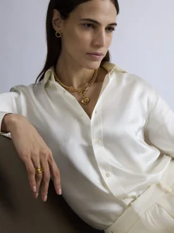 Large Gold Heart on Large Gold Curb Clip Necklace
