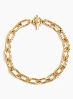 Large Gold Oval Chain Necklace