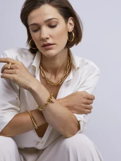 Large Gold Oval Chain Necklace