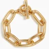 Large Gold Oval Linked Bracelet
