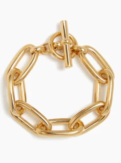 Large Gold Oval Linked Bracelet