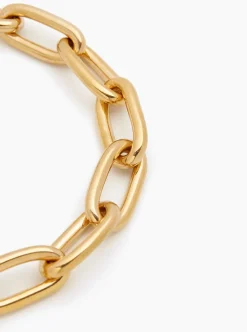 Large Gold Oval Linked Bracelet