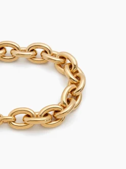 Large Gold Round Linked Bracelet