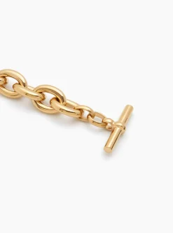 Large Gold Round Linked Bracelet