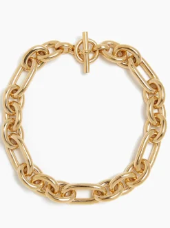 Large Gold Triple Link Necklace