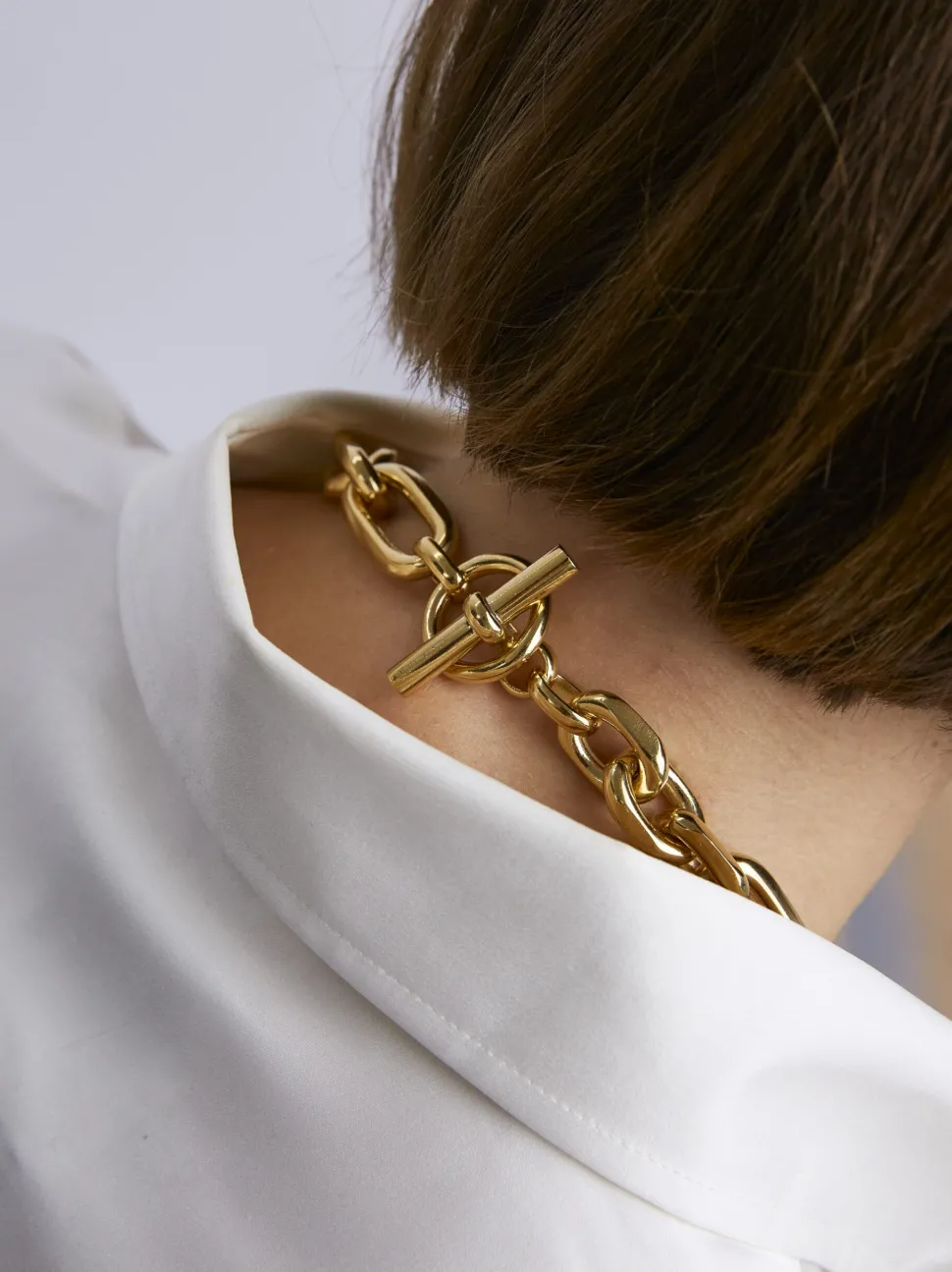 Large Gold Triple Link Necklace