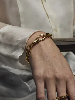 Large Gold Watch Clipt Bracelet
