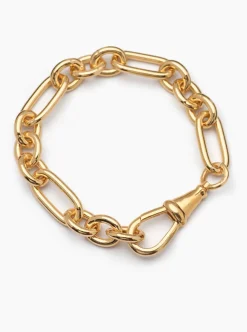 Large Gold Watch Clipt Bracelet with T-bar
