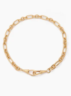 Large Gold Watch Clipt Necklace