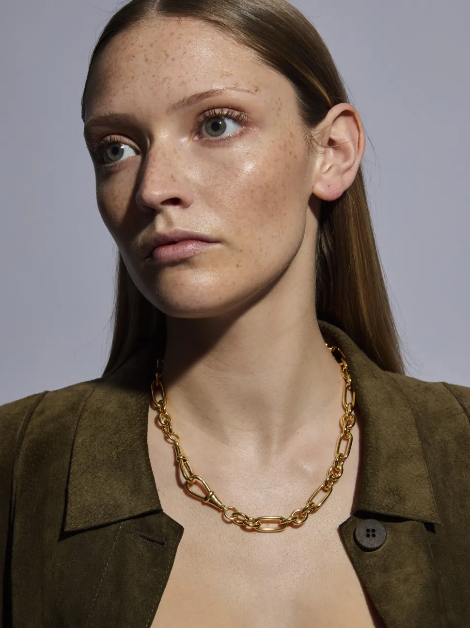 Large Gold Watch Clipt Necklace