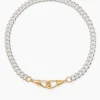 Large Silver and Gold Curb Clipt Necklace