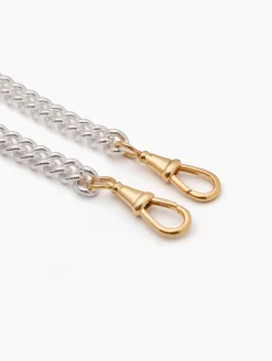 Large Silver and Gold Curb Clipt Necklace