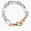 Large Silver and Gold Watch Double Clipt Bracelet