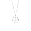 Large Silver Compass Necklace