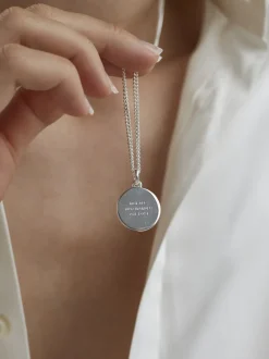 Large Silver Compass Necklace