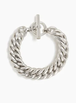 Large Silver Curb Chain Bracelet