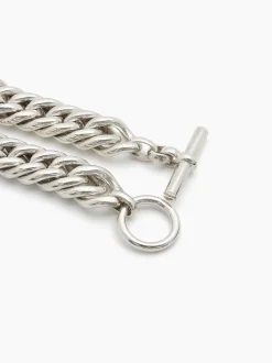 Large Silver Curb Chain Bracelet