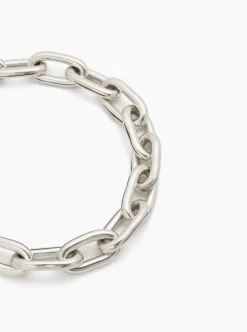 Large Silver Oval Link Necklace