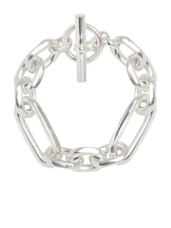 Large Silver Plated Watch Chain Bracelet