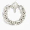 Large Silver Round Linked Bracelet