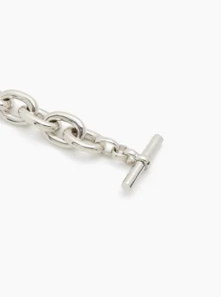 Large Silver Round Linked Bracelet