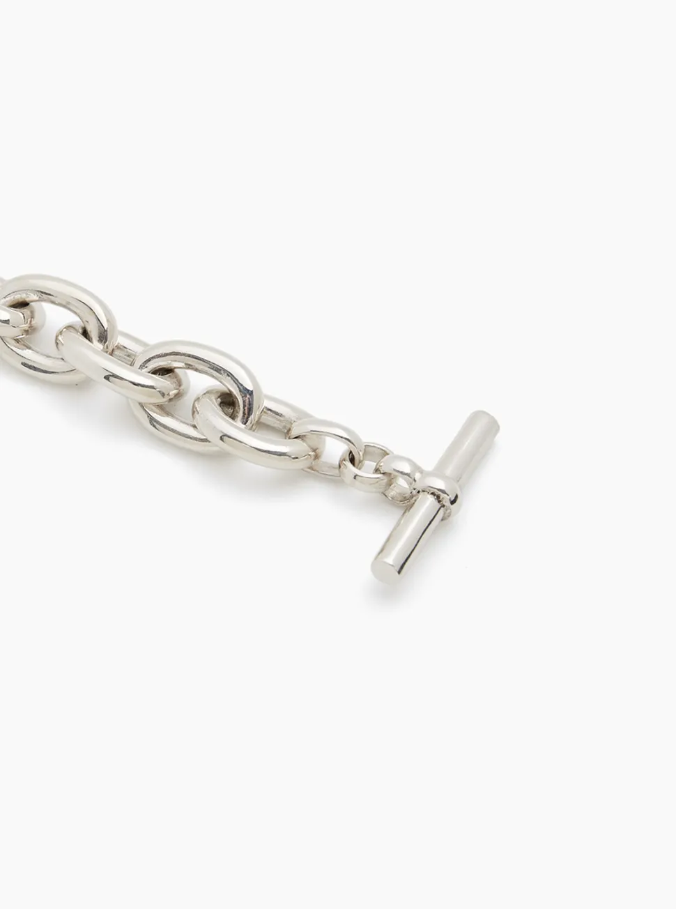 Large Silver Round Linked Bracelet