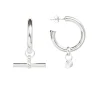 Large Silver T-Bar Earrings