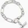Large Silver Watch Clip Bracelet with T-bar