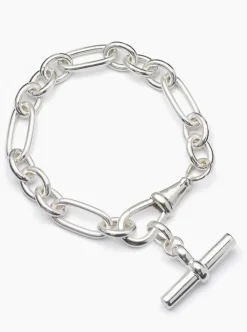 Large Silver Watch Clip Bracelet with T-bar