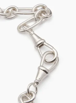 Large Silver Watch Clipt Necklace