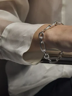 Large Silver Watch Clipt Bracelet