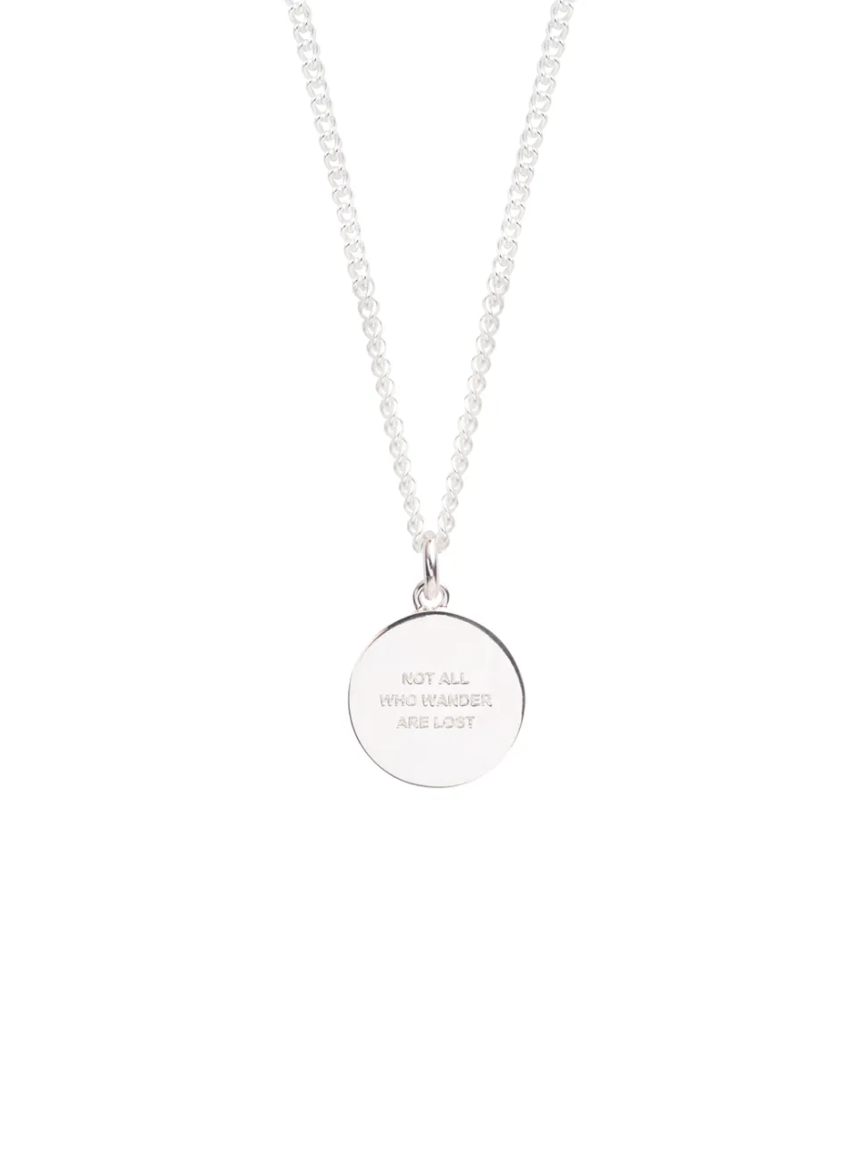 Large Solid Sterling Silver Compass / Not All Who Wander Necklace