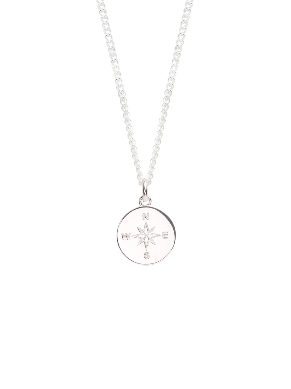 Large Solid Sterling Silver Compass / Not All Who Wander Necklace