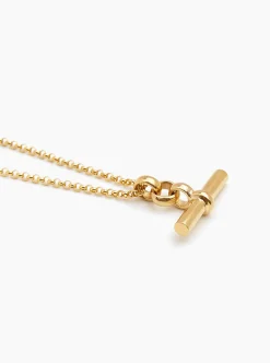 Medium Gold T-Bar On Belcher Chain
