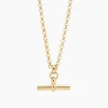Medium Gold T-Bar On Chunky Belcher Chain
